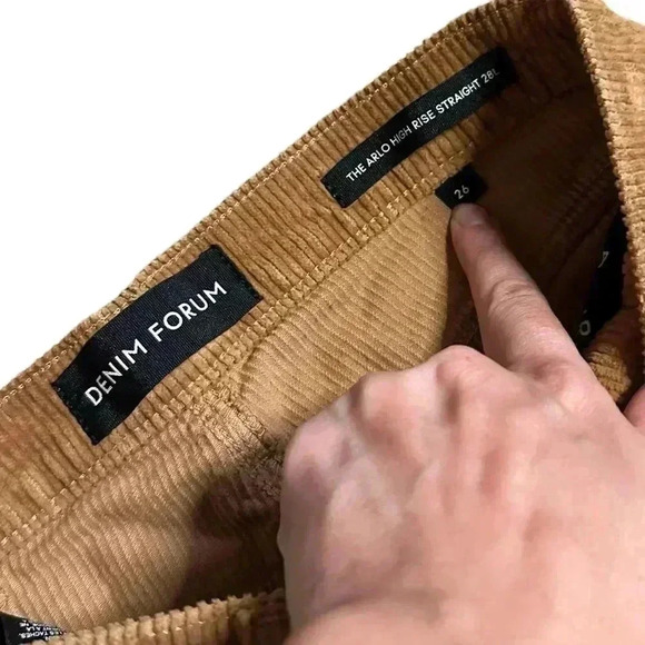 Aritzia Denim Forum Arlo High Rise Straight Corduroy Gold Rush Brown 26 - Picture 6 of 8